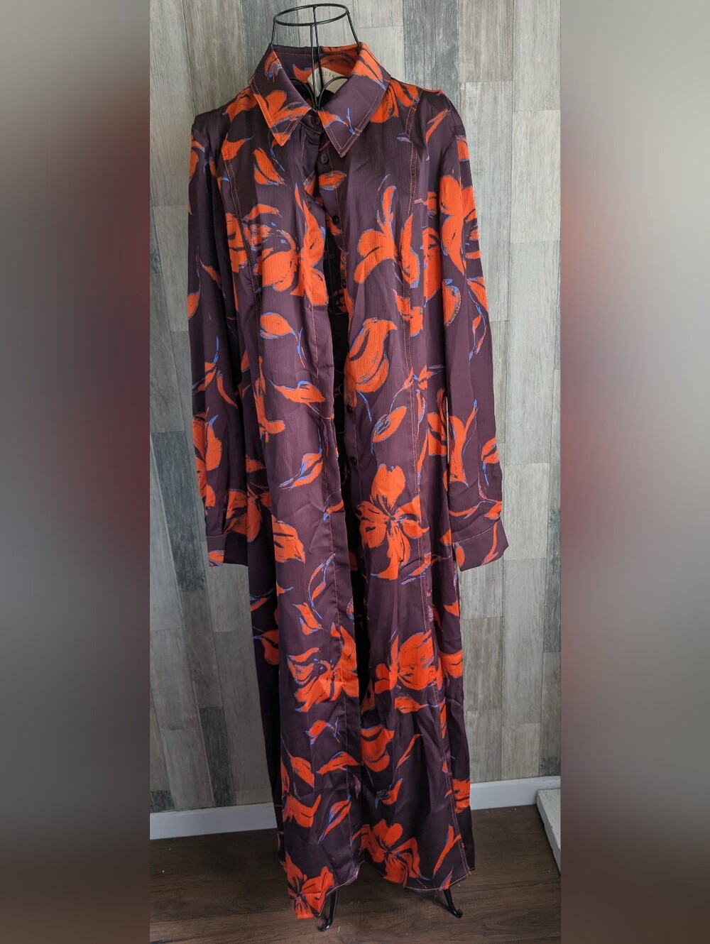 Exquoise Anthropologie New With Tags Xl Maxi Shirt Dress - Picture 11 of 16